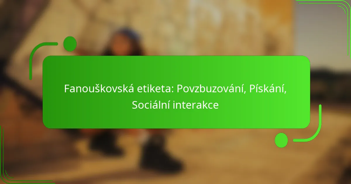 Fanouškovská etiketa: Povzbuzování, Pískání, Sociální interakce