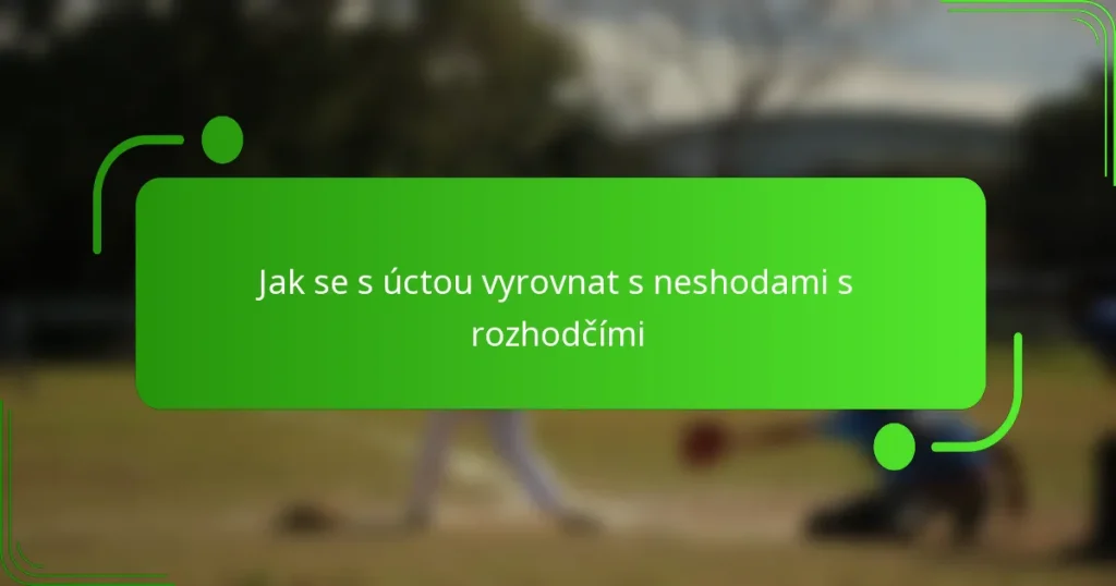 Jak se s úctou vyrovnat s neshodami s rozhodčími