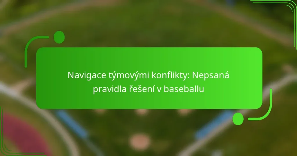 Navigace týmovými konflikty: Nepsaná pravidla řešení v baseballu