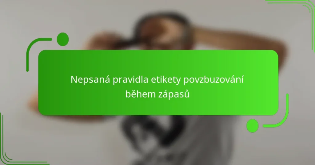 Nepsaná pravidla etikety povzbuzování během zápasů