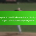 Nepsaná pravidla komunikace, důvěry a přijetí rolí v baseballových týmech