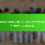 Nepsaná pravidla oslavování týmových vítězství v baseballu