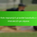 Role nepsaných pravidel baseballu v interakcích po zápase
