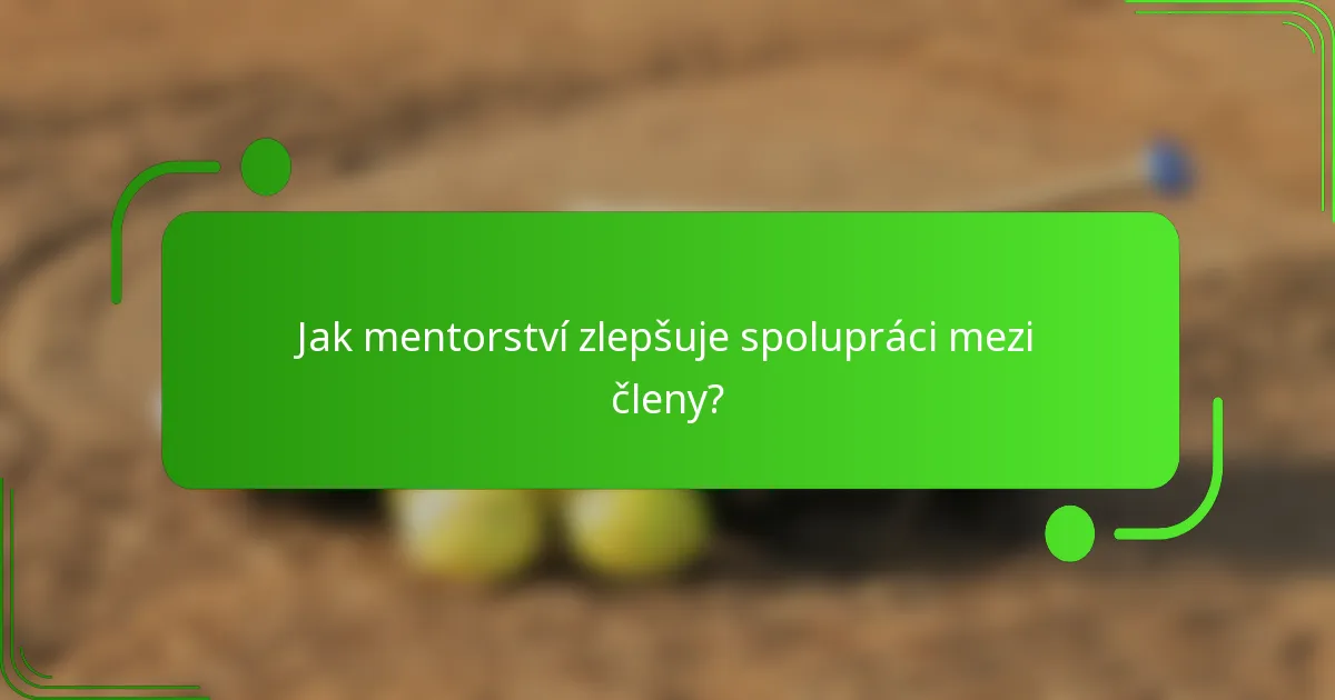 Jak mentorství zlepšuje spolupráci mezi členy?