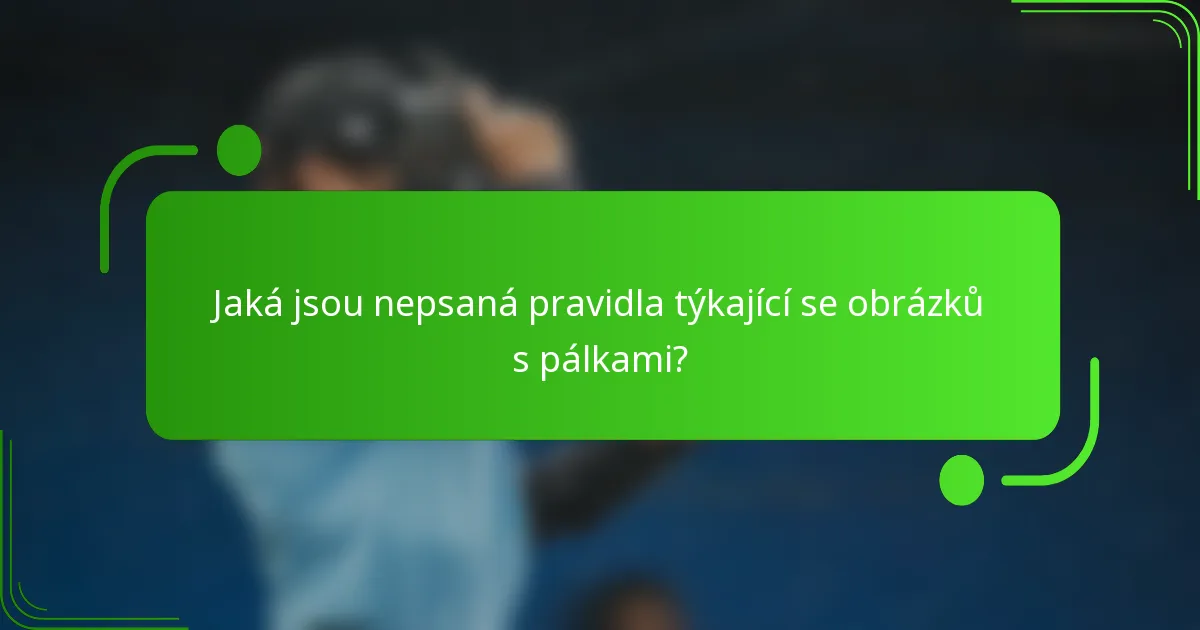 Jaká jsou nepsaná pravidla týkající se obrázků s pálkami?